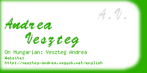 andrea veszteg business card